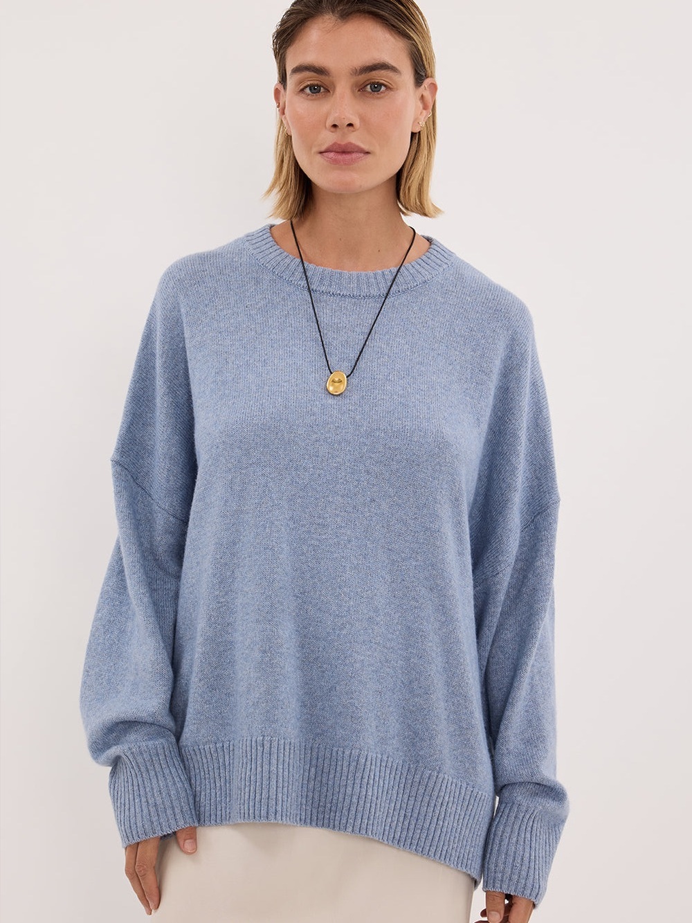 Free People Powder Blue Crewneck Sweater